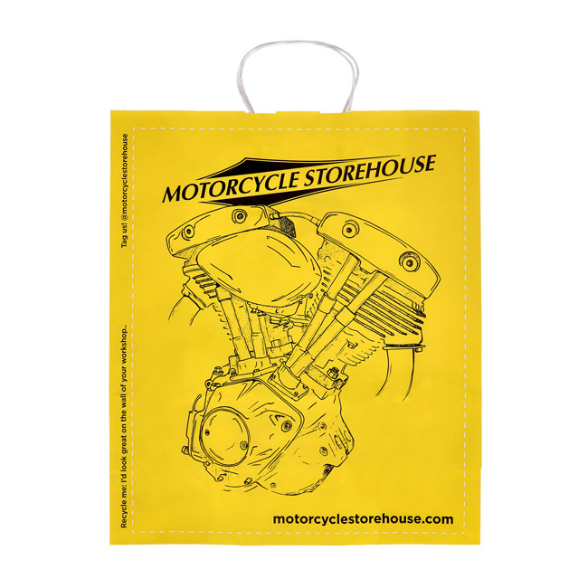 Motorcycle Storehouse, logo carrier bag paper