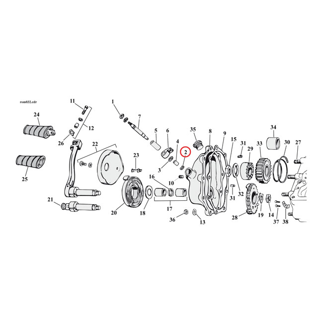 Retaining ring, clutch release finger shaft