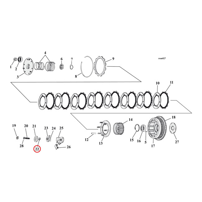 Retaining ring, clutch adjusting screw XL