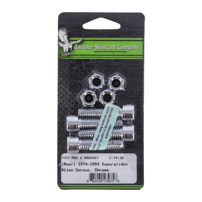 Gardner-Westcott, foot peg & bracket mount kit. Rear. Chrome