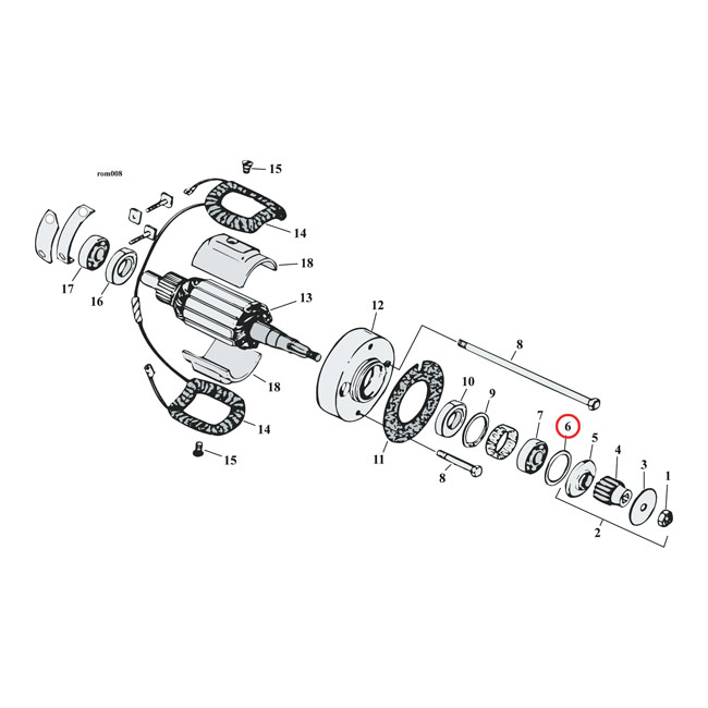 Retaining ring, generator bearing