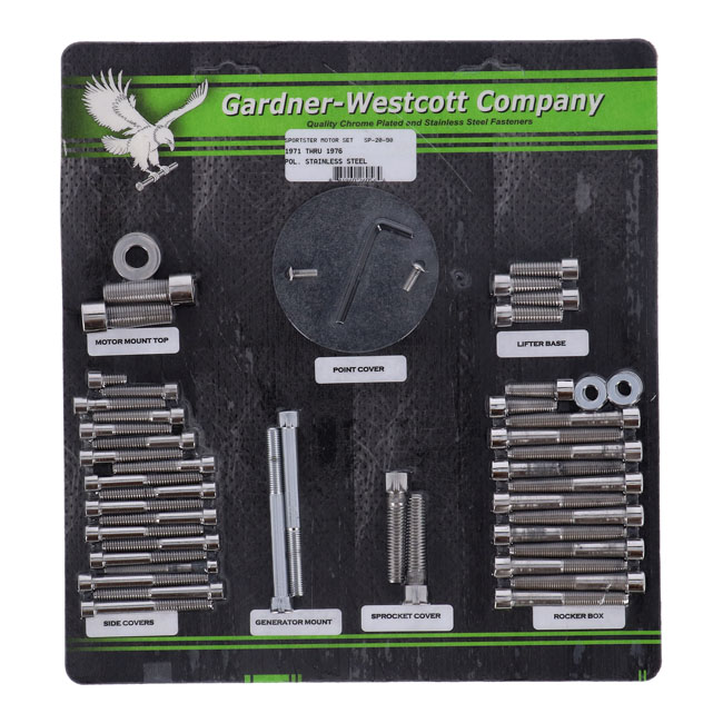 GW MOTOR SCREW SET, POLISHED SS ALLEN