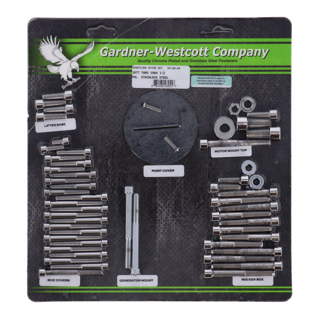 GW MOTOR SCREW SET, POLISHED SS ALLEN