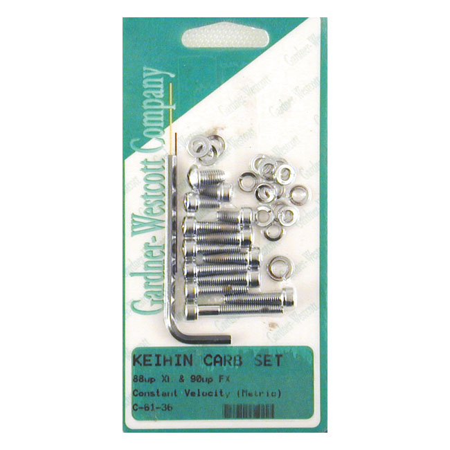 GW, Keihin CV floatbowl mount kit. Chrome allen