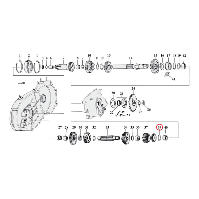 Thrust washer, countershaft 1st gear .020"