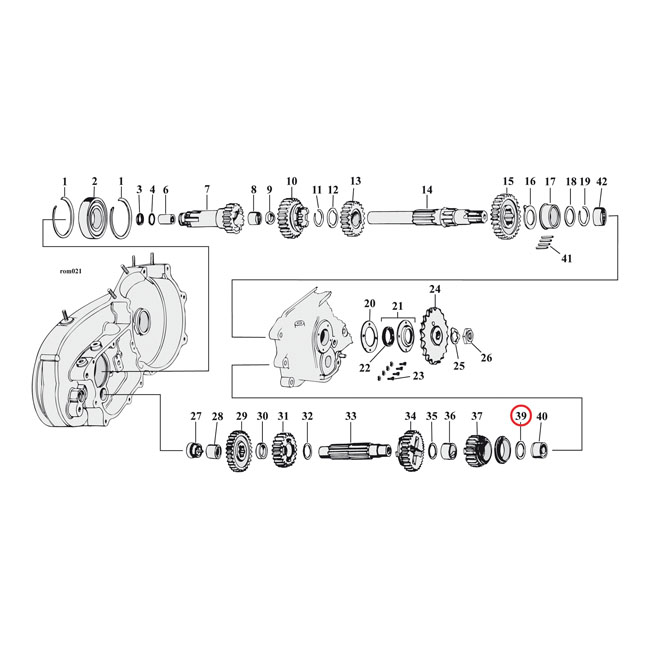 Thrust washer, countershaft 1st gear .025"