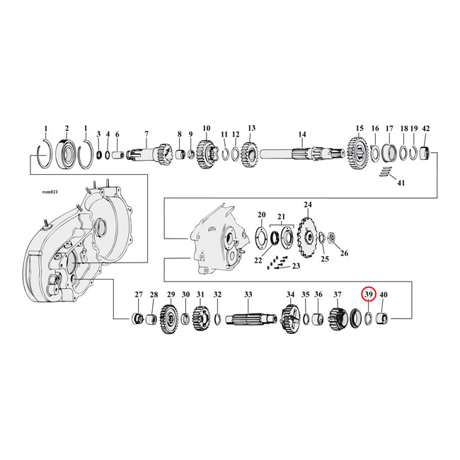 Thrust washer, countershaft 1st gear .035"