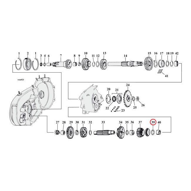 Thrust washer, countershaft 1st gear .040"