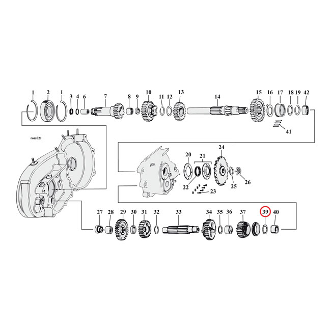 Thrust washer, countershaft 1st gear .075"