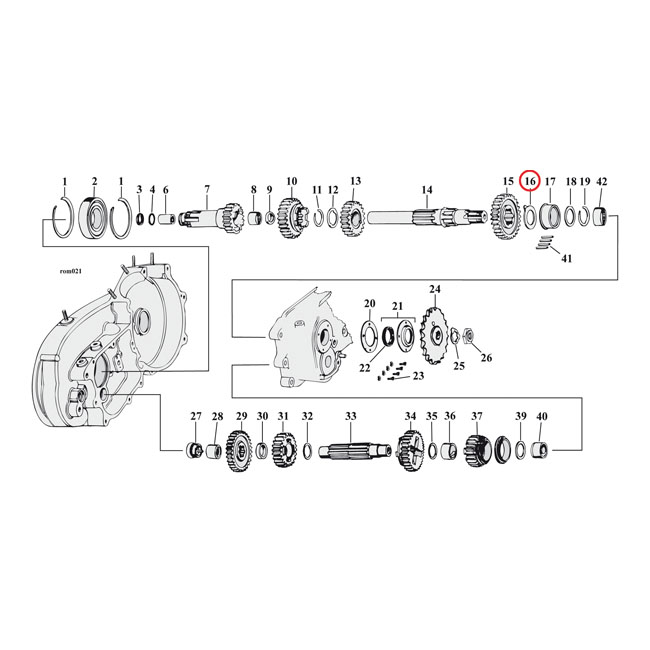 Thrust washer, transmission mainshaft, right side .040"