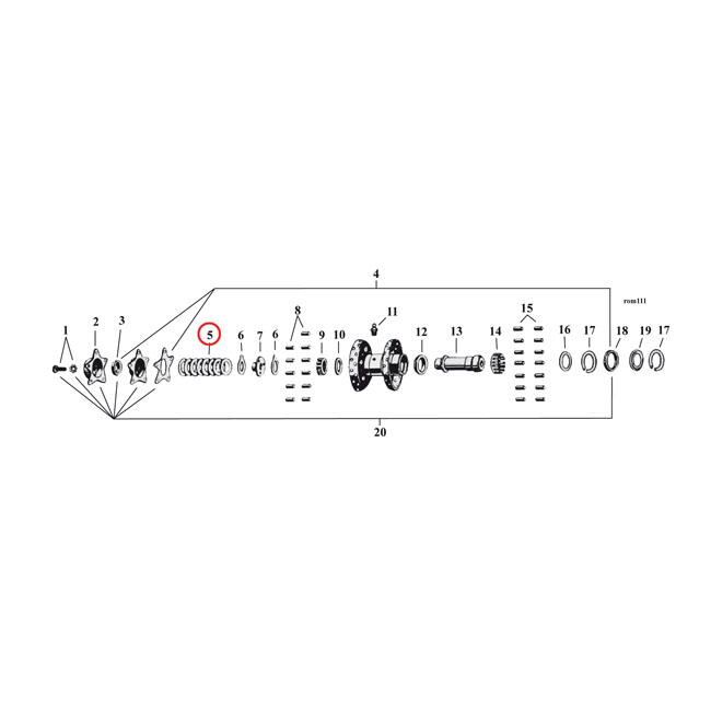 Star hub, adjustment shims .002"