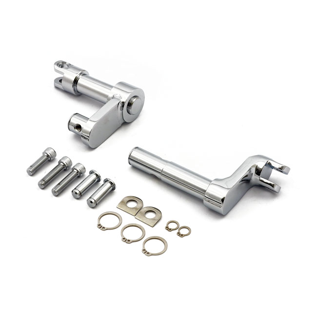 Foot peg conversion bracket kit . +2" extended. Chrome