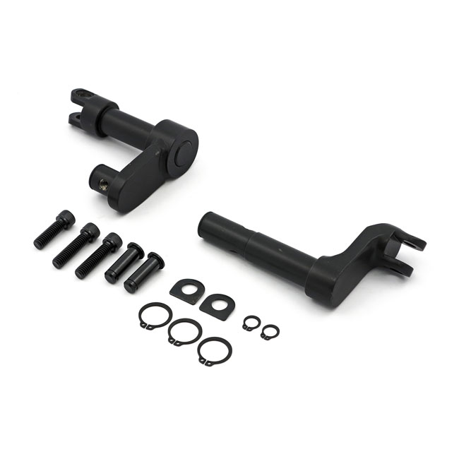 Foot peg conversion bracket kit . +2" extended. Black