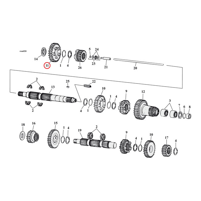 Andrews, 4th gear mainshaft