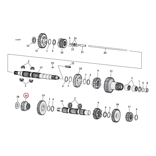 Andrews, 4th gear countershaft