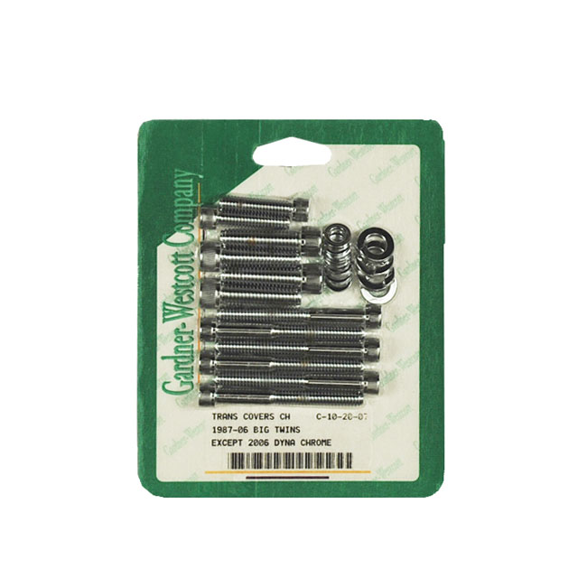 GW, transmission side cover screw kit. Chrome Allen head