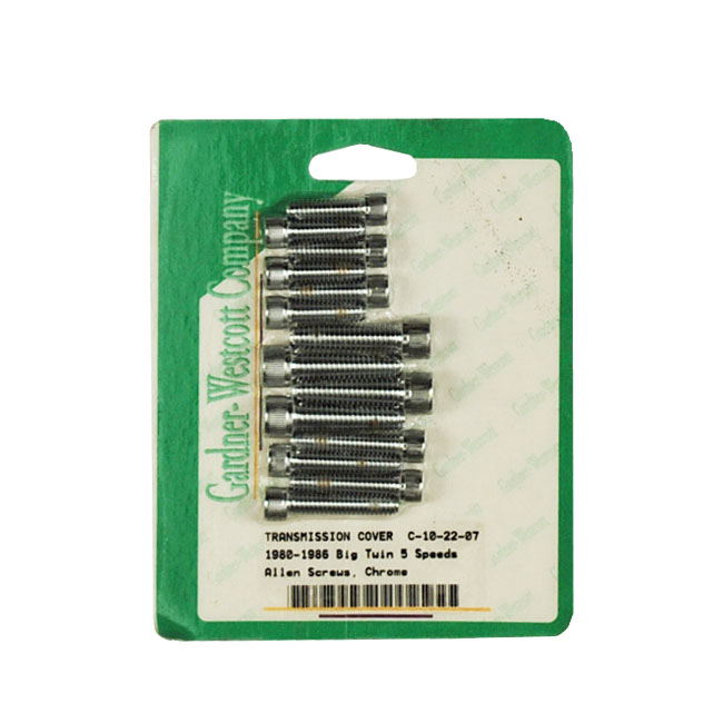 GW, transmission side cover screw kit. Chrome Allen head