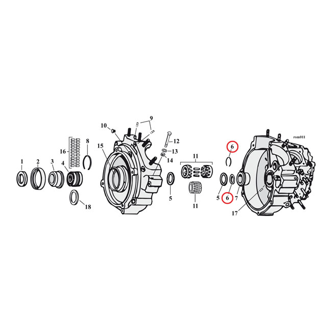 Retaining ring, pinion shaft bearing