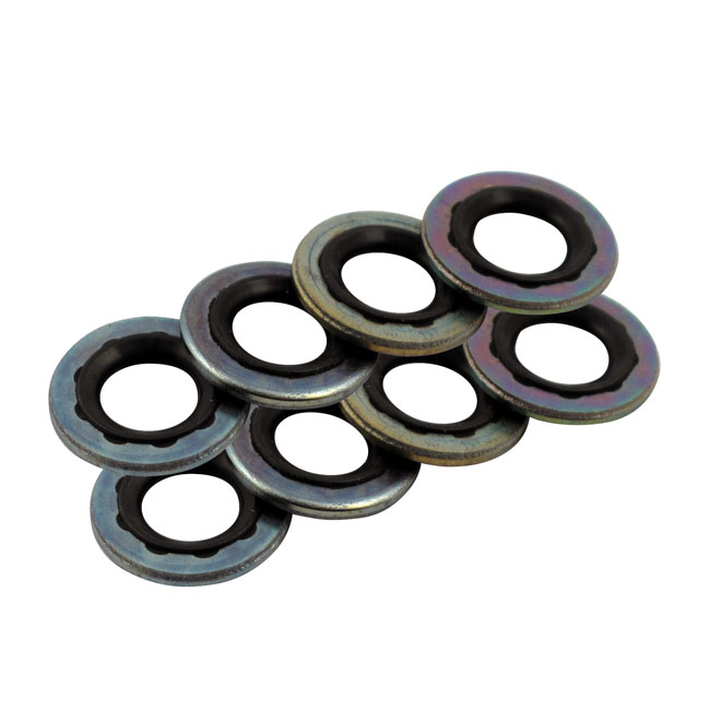 James, rocker box washers. Steel with bonded rubber