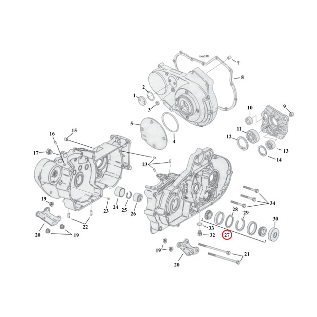 Sprocket shaft bearing assembly