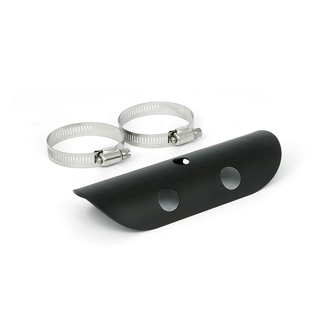 Universal bullet hole heat shield 7" long black