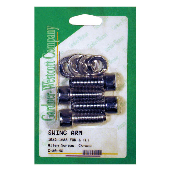 Allen bolt set, swingarm pivot covers. Chrome