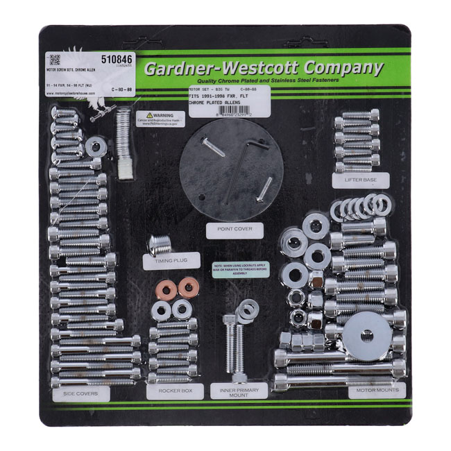 MOTOR SCREW SETS, CHROME ALLEN