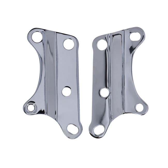 Motor mount plate set, lower front. Chrome