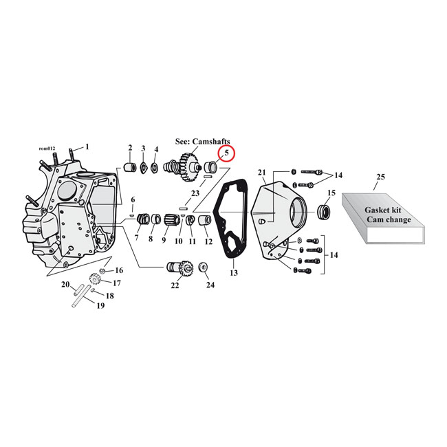 Camshaft bushing. STD. 70-99 B.T.