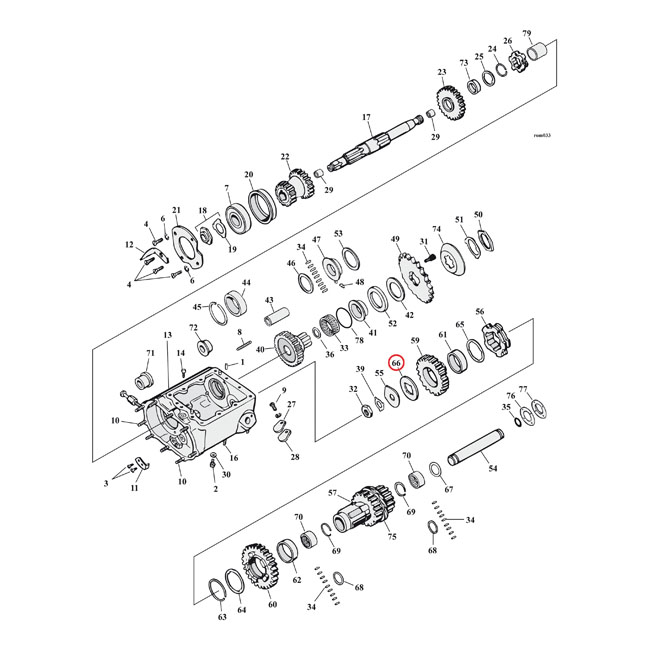 Washer, transmission countershaft gear end .078"