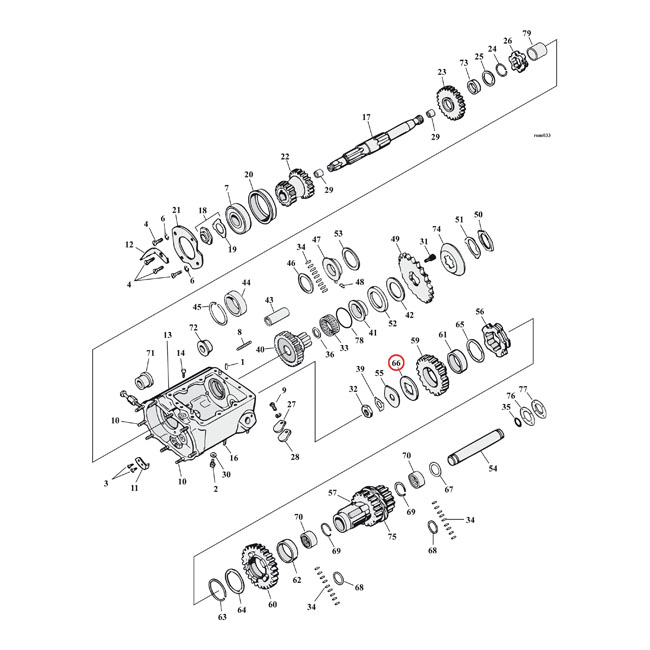 Washer, transmission countershaft gear end .100"