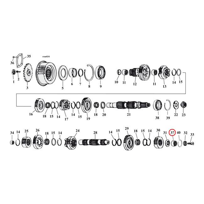Bearing, transmission countershaft