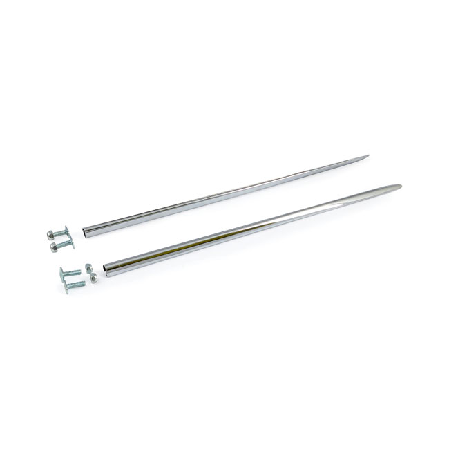 Front fender tip spears, chrome steel