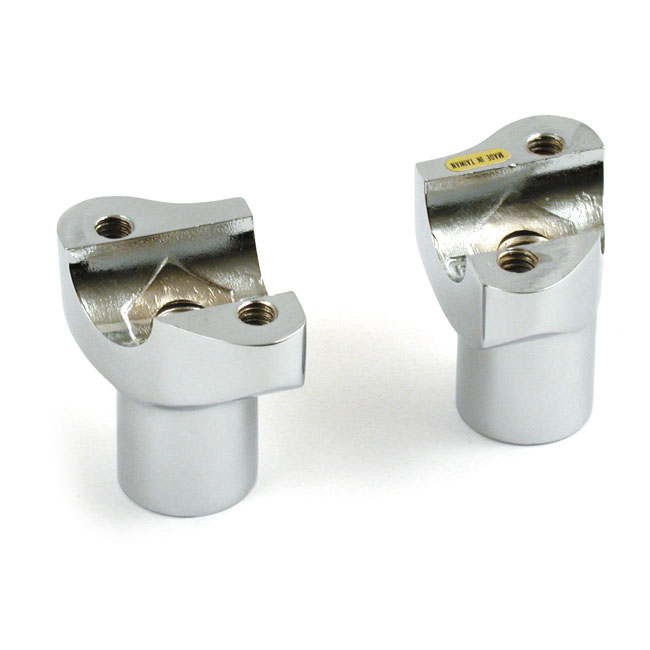 Lower OEM style riser set. Threaded. Chrome