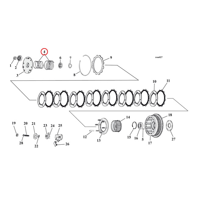 Clutch spring, one-piece Heavy-Duty