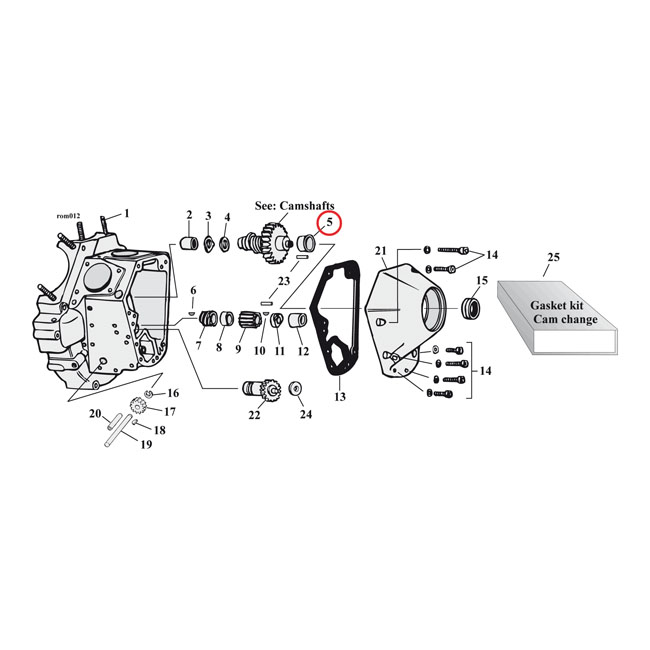 JIMS, camshaft bushing. Undersize. 70-99 B.T.