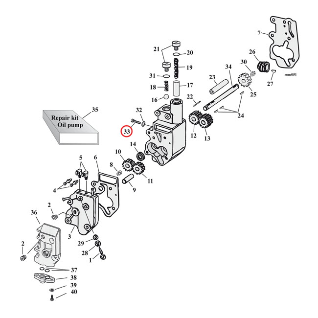 Crankcase drain plug / oil pump plug. Zinc
