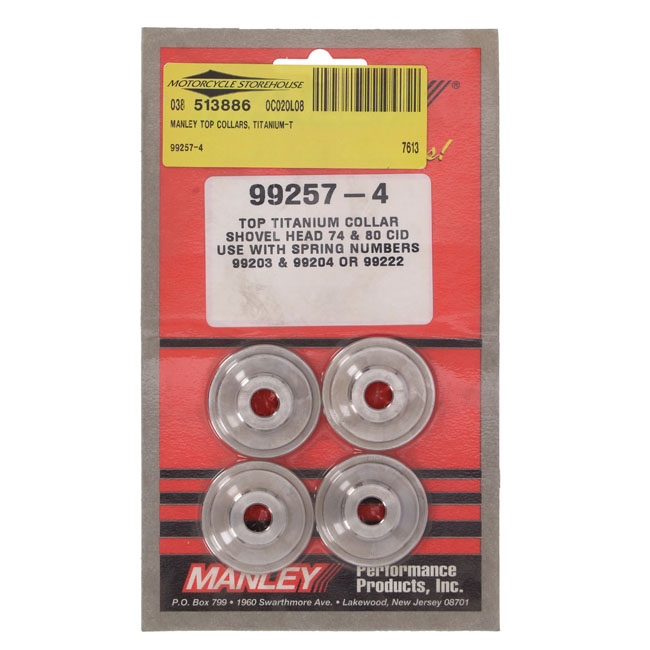 Manley, valve spring top collar set. Titanium. Thin stem