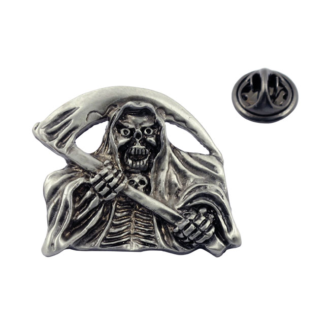 Skull Pin Reaper front pin adhesive emblem