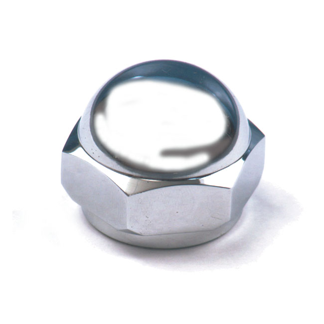 Stem nut, Acorn. Chrome