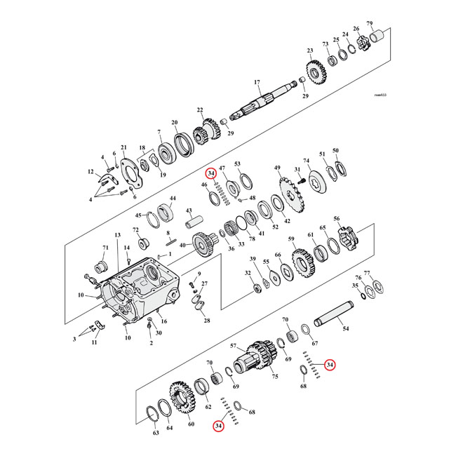 Transmission rollers +.0004" o.s.