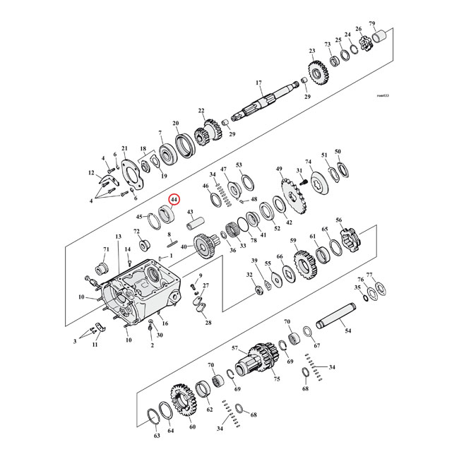 JIMS, outer bearing race, transmission mainshaft. +.010"