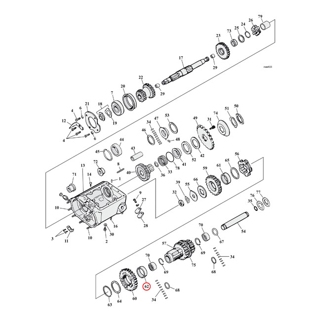 transmission bushing, countershaft 1st & 2nd gear