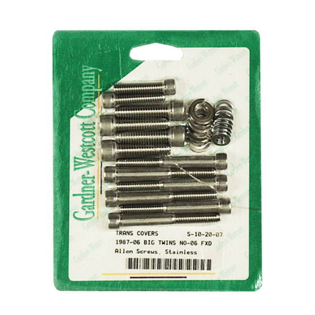 GW, transmission side cover screw kit. Stainless Allen head