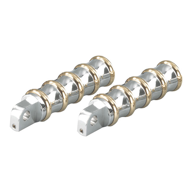 K-Tech, Vintage rider foot pegs. Polished & Brass