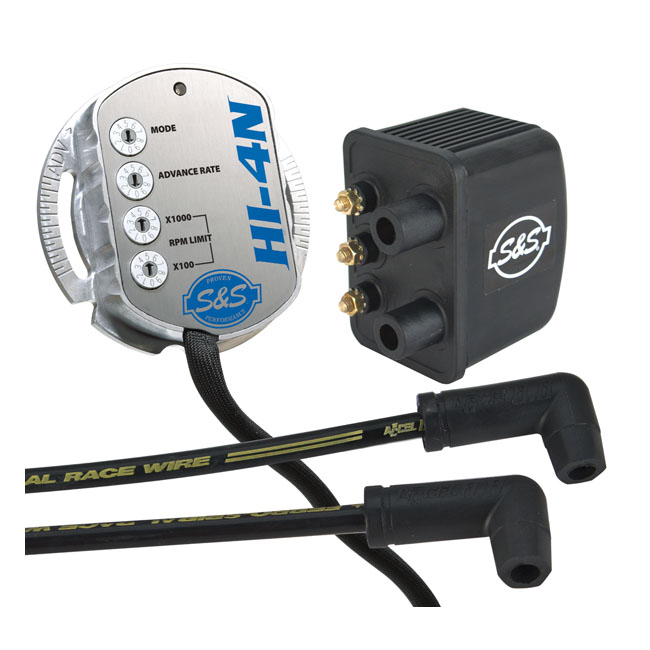 S&S, HI-4N  ignition module, coil & spark plug wire  kit