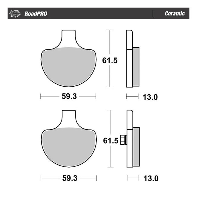 Moto-Master RoadPro front brake pads. Ceramic
