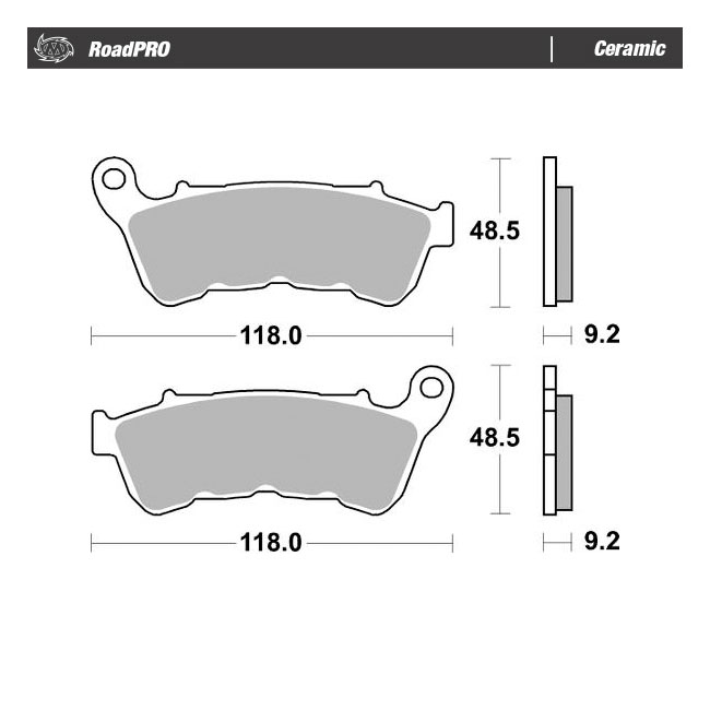 Moto-Master RoadPro front brake pads. Ceramic