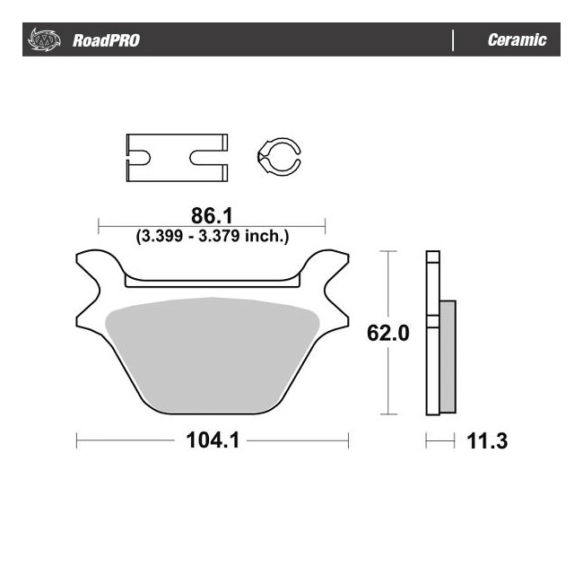 Moto-Master RoadPro rear brake pads. Ceramic