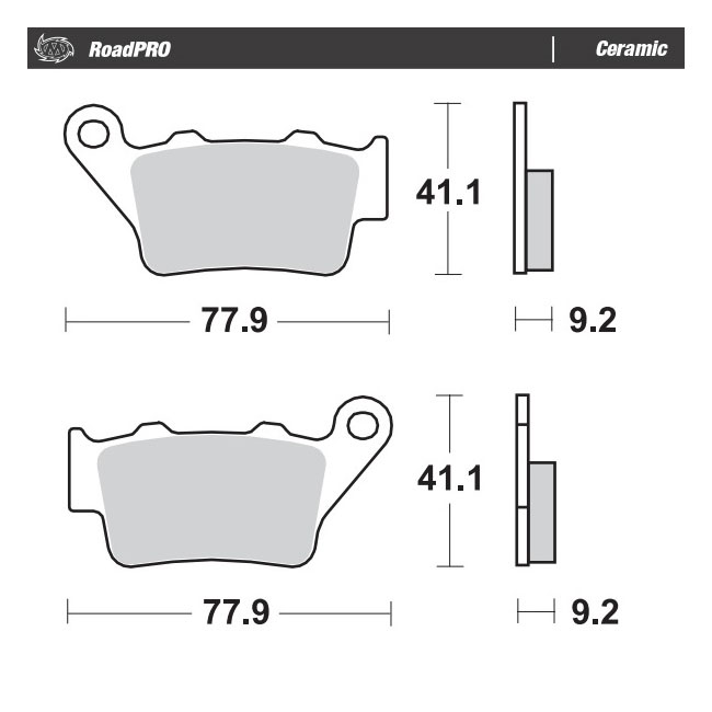 Moto-Master RoadPro rear brake pads. Ceramic